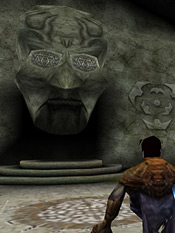 Nupraptor's image in the Force Glyph Altar, showing his bulbous head and eyes sewn shut