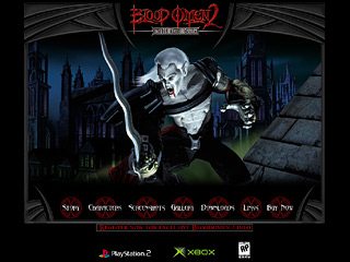 A screenshot of the homepage of Eidos' official Blood Omen 2 site (UK)